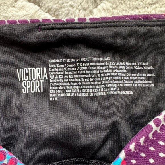 Victoria's Secret Sport | Purple Polka Dot Knockout Tight Leggings | Size Medium - Picture 8 of 12